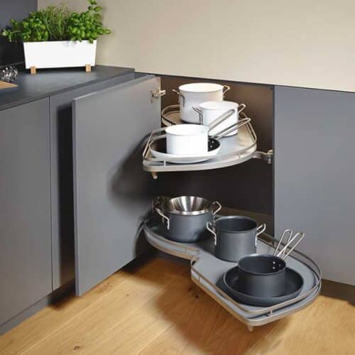 Bộ rổ góc LEMANS II Hafele 541.29.481, màu đen 3 Ảnh thực tế bộ rổ góc LEMANS II Hafele 541.29.481, màu đen