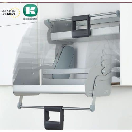 Ảnh thực tế kệ nâng hạ cho tủ bếp rộng 600mm, 1 khay, Hafele 504.68.913