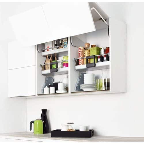 Ảnh thực tế kệ nâng hạ cho tủ bếp rộng 900mm, 1 khay, Hafele 504.68.915