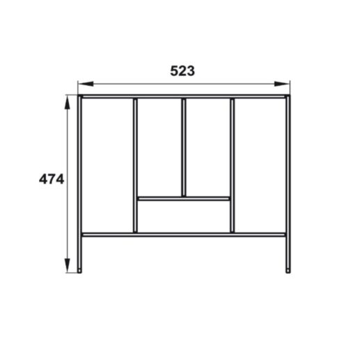 Kích thước bộ khay chia ngăn kéo Hafele 552.52.807