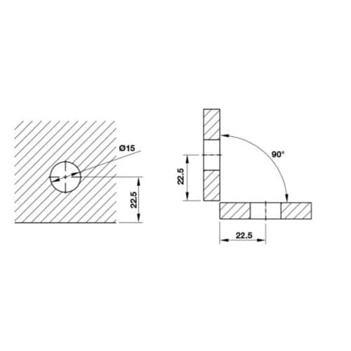 Lắp đặt kẹp kính 90 độ Bauma 981.77.961
