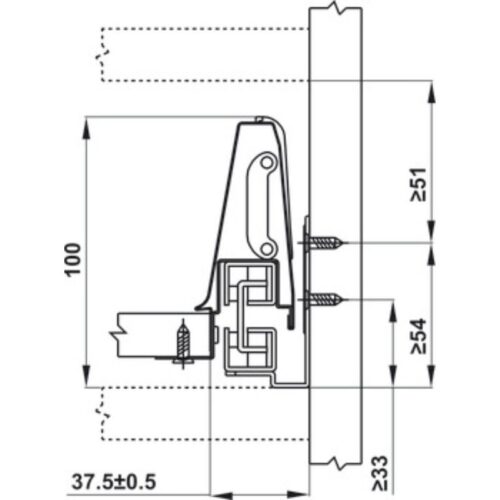 Ray hộp Hafele 552.03.785 Inner Alto âm giảm chấn H84xD500mm trắng mờ (1)
