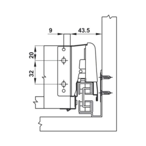 Ray hộp Hafele 552.03.085 Inner Alto âm giảm chần H84xD500mm xám đậm(2)