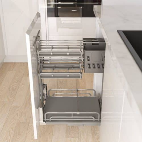 Ảnh thực tế bộ rổ gia vị dao thớt Hafele Omero 595.00.803 300mm