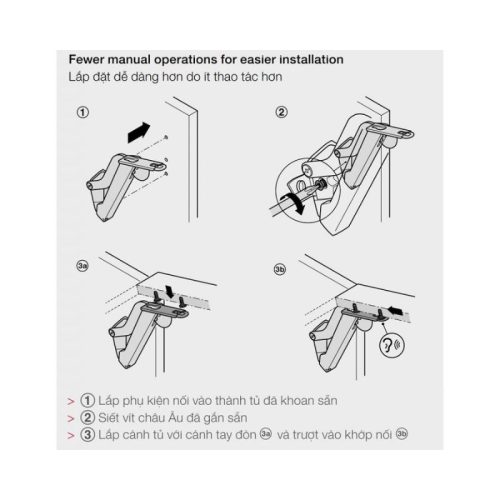 Hướng dẫn lắp đặt của tay nâng Hafele Free Space 1.11 E 493.05.923