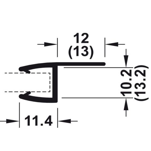 Kích thước ron cửa kính 8 - 10mm Hafele 950.50.008